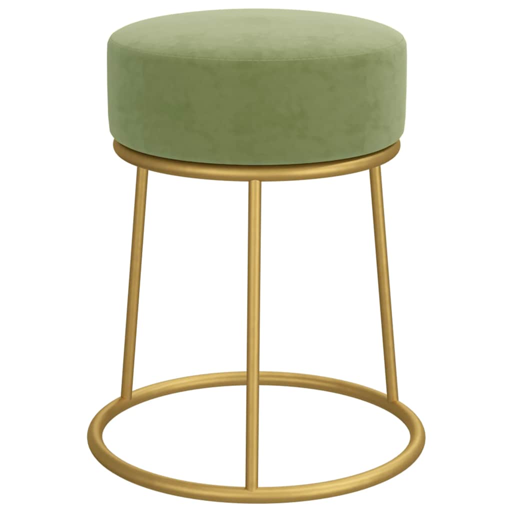 Hocker rond fluweel mosterdgroen