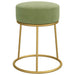 Hocker rond fluweel mosterdgroen