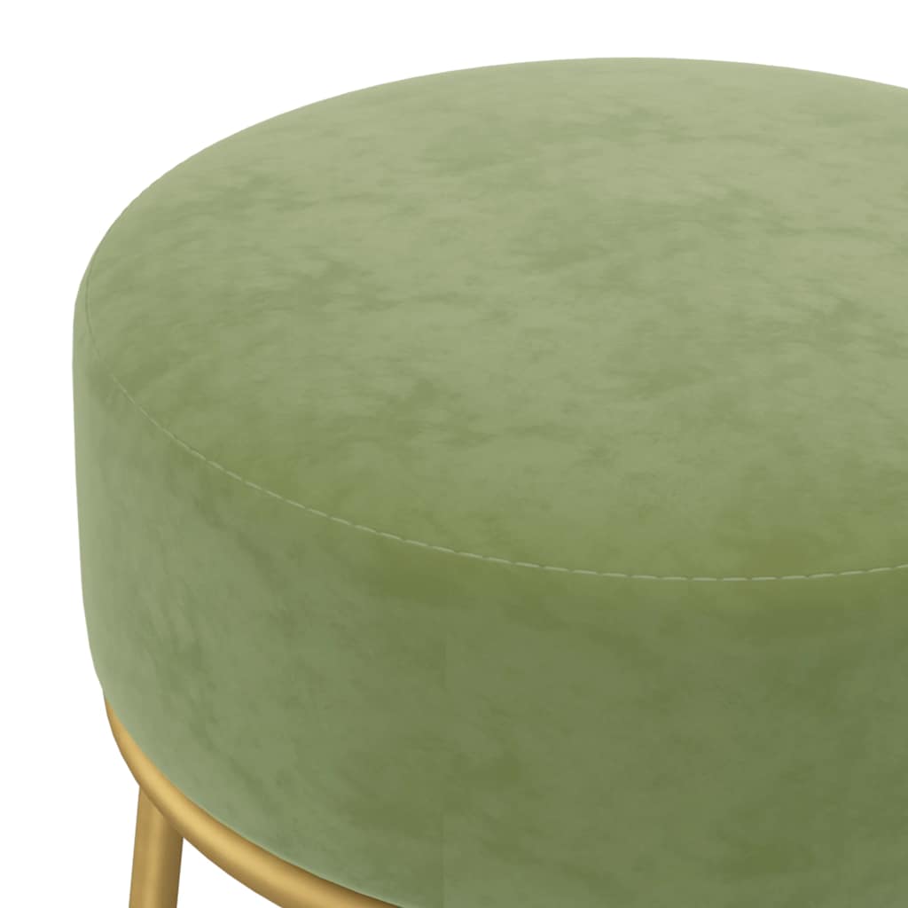 Hocker rond fluweel mosterdgroen