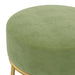 Hocker rond fluweel mosterdgroen