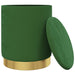 Hocker met opbergruimte rond fluweel 31 x 37 cm groen