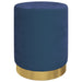 Hocker met opbergruimte rond fluweel 31 x 37 cm blauw