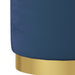 Hocker met opbergruimte rond fluweel 31 x 37 cm blauw