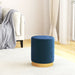 Hocker met opbergruimte rond fluweel 31 x 37 cm blauw