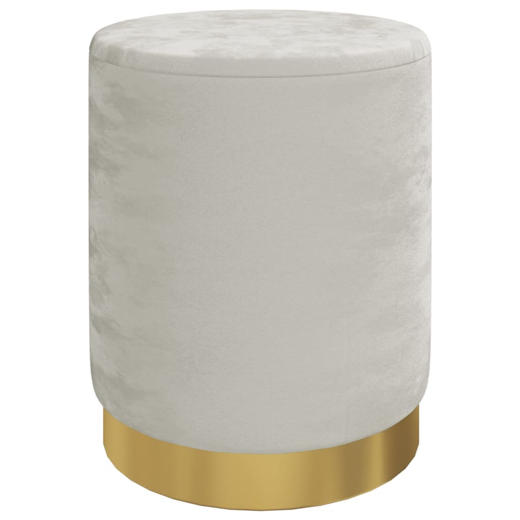 Hocker met opbergruimte rond fluweel 31 x 37 cm lichtgrijs