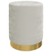 Hocker met opbergruimte rond fluweel 31 x 37 cm lichtgrijs