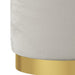 Hocker met opbergruimte rond fluweel 31 x 37 cm lichtgrijs