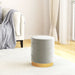 Hocker met opbergruimte rond fluweel 31 x 37 cm lichtgrijs