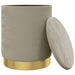Hocker met opbergruimte rond fluweel 31 x 37 cm donkergrijs