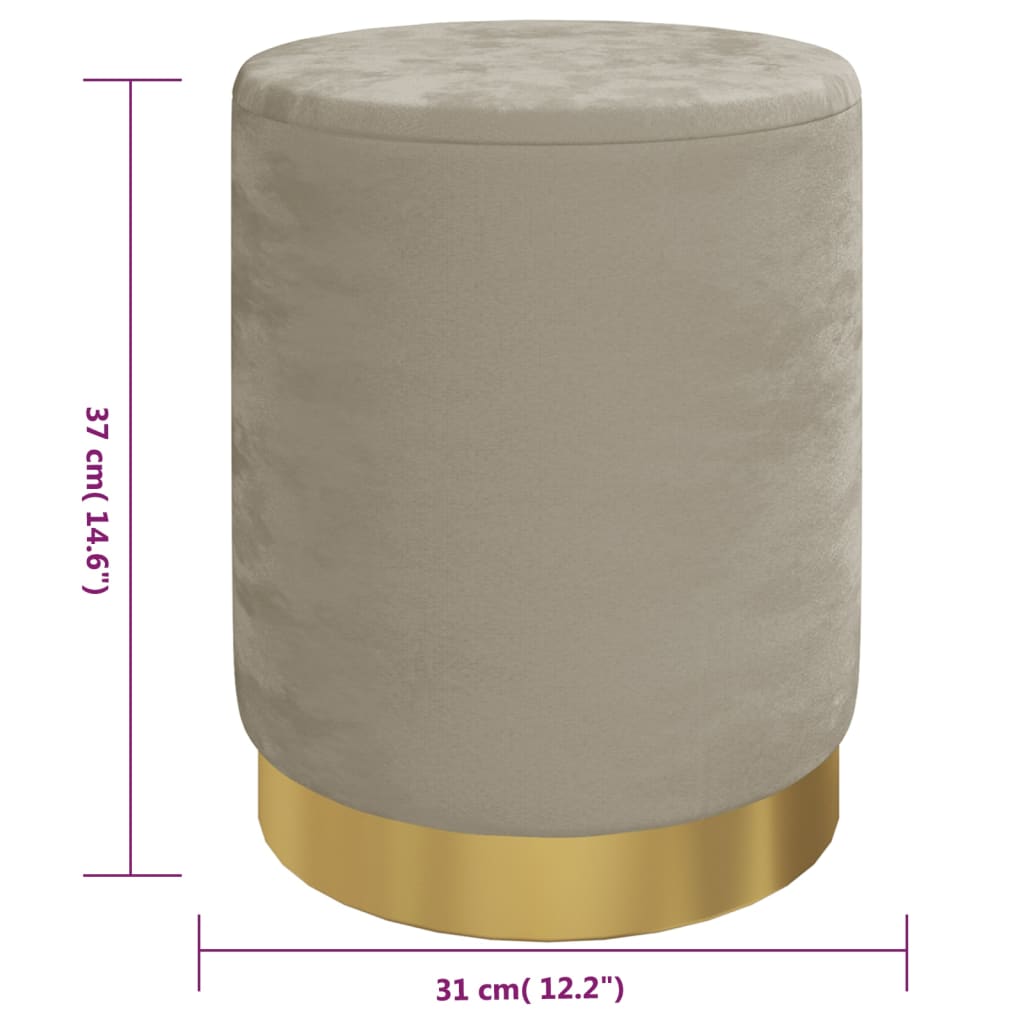 Hocker met opbergruimte rond fluweel 31 x 37 cm donkergrijs