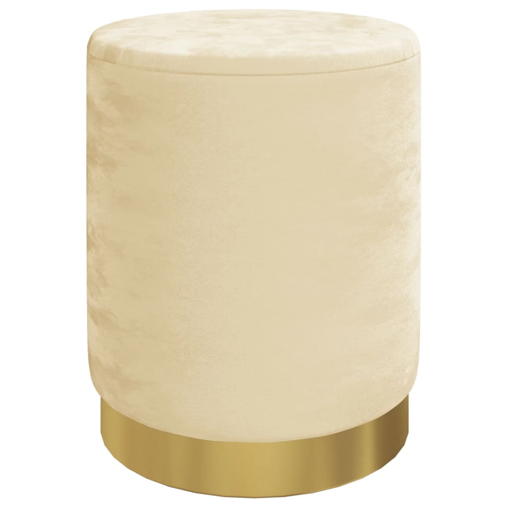 Hocker met opbergruimte rond fluweel 31 x 37 cm abrikooskleurig