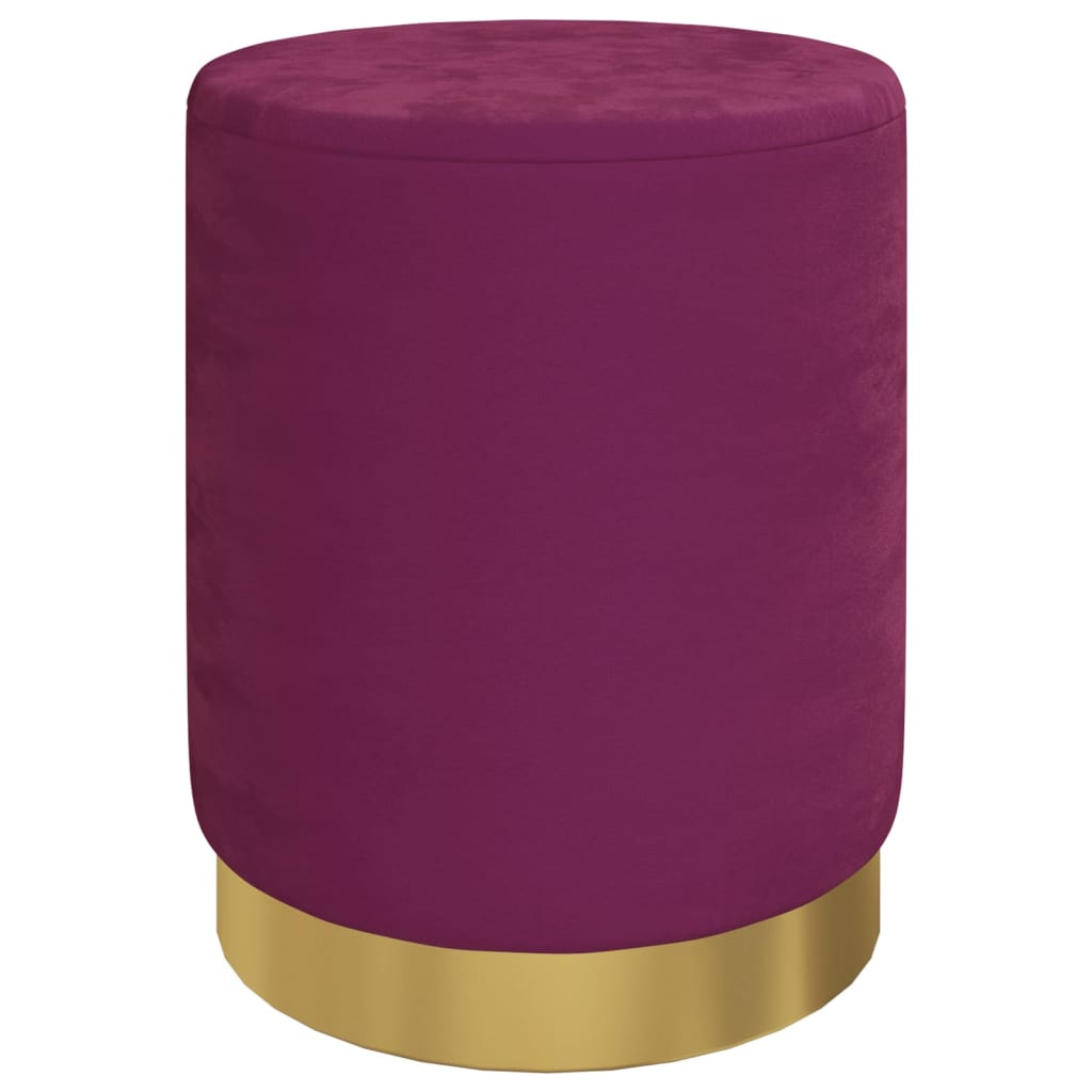 Hocker met opbergruimte rond fluweel 31 x 37 cm paars