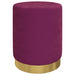 Hocker met opbergruimte rond fluweel 31 x 37 cm paars