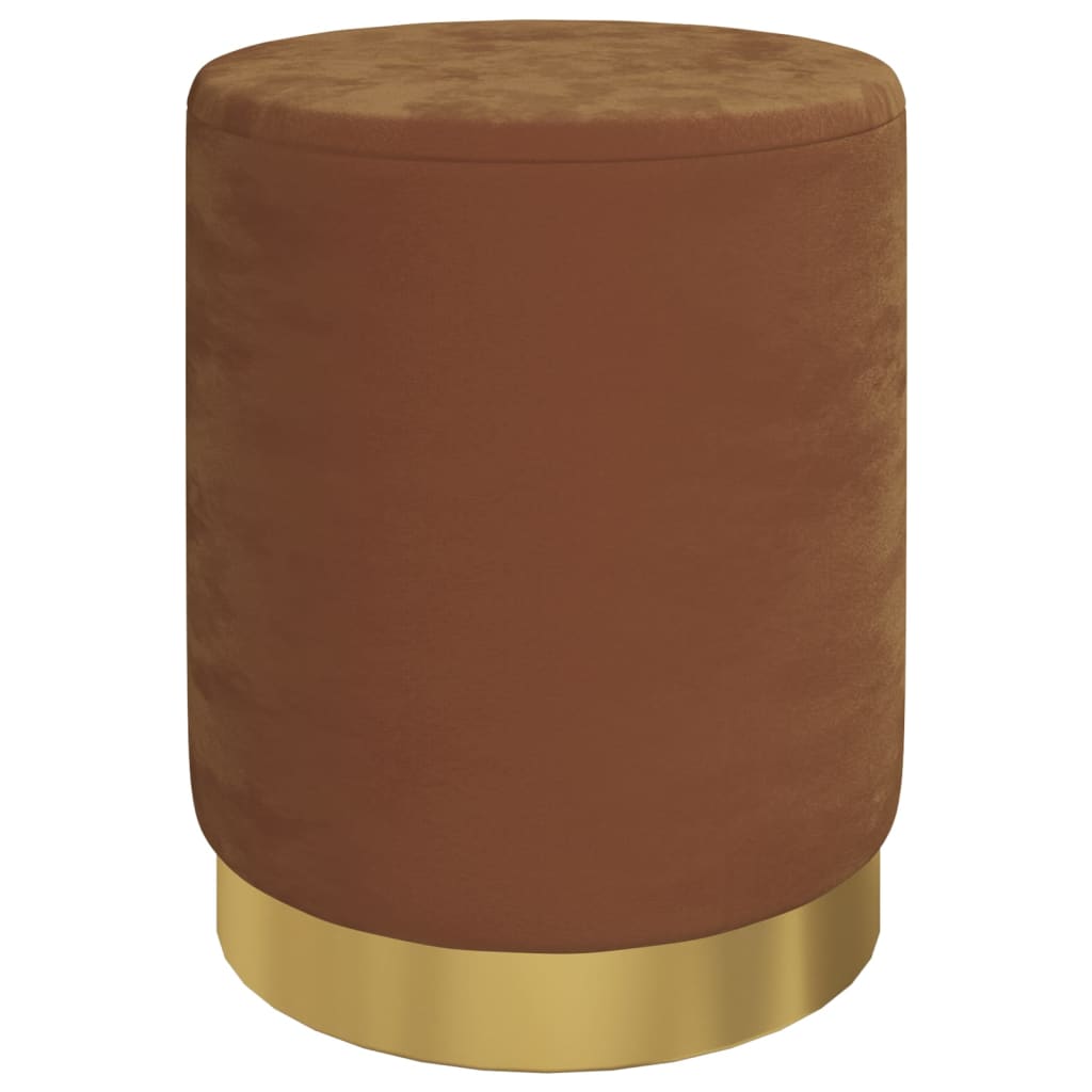 Hocker met opbergruimte rond fluweel 31 x 37 cm bruin