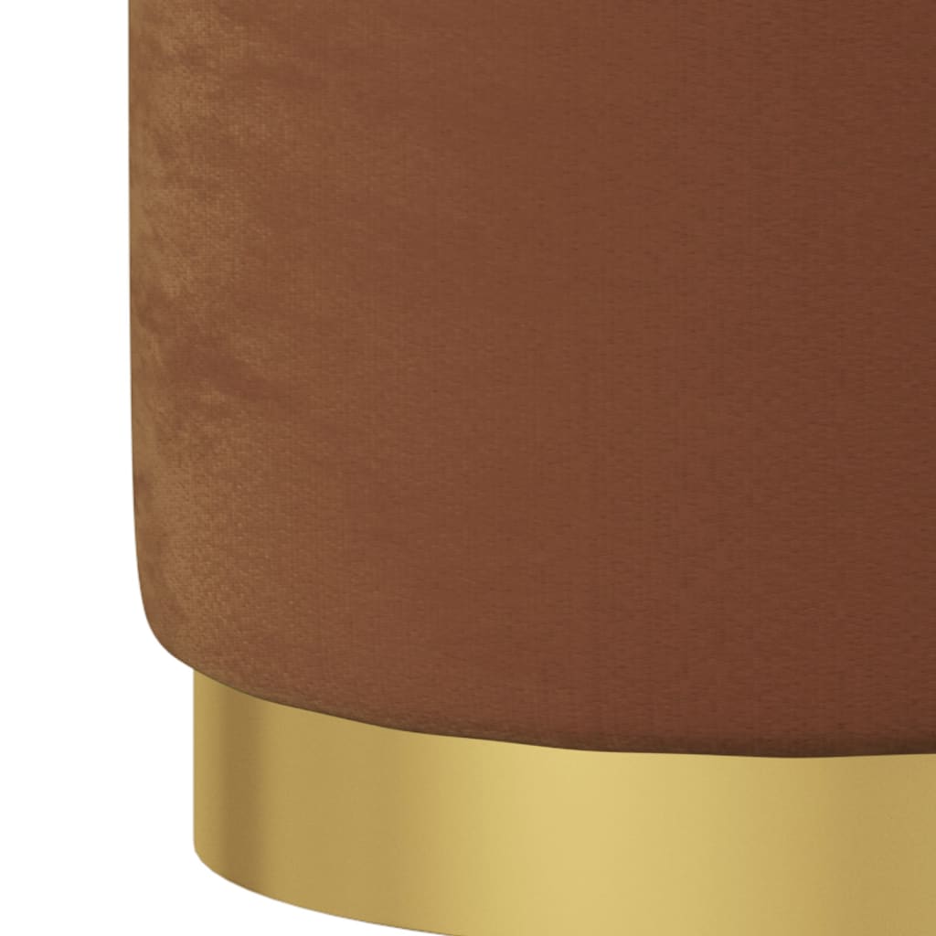Hocker met opbergruimte rond fluweel 31 x 37 cm bruin