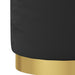Hocker met opbergruimte rond fluweel 31 x 37 cm zwart