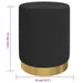 Hocker met opbergruimte rond fluweel 31 x 37 cm zwart