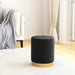 Hocker met opbergruimte rond fluweel 31 x 37 cm zwart