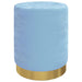 Hocker met opbergruimte rond fluweel 31 x 37 cm lichtblauw