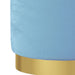 Hocker met opbergruimte rond fluweel 31 x 37 cm lichtblauw