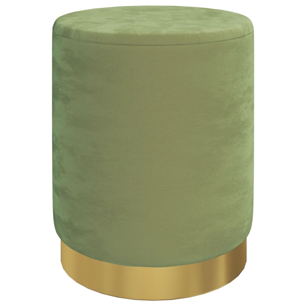 Hocker met opbergruimte rond fluweel 31 x 37 cm mosterdgroen