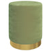 Hocker met opbergruimte rond fluweel 31 x 37 cm mosterdgroen