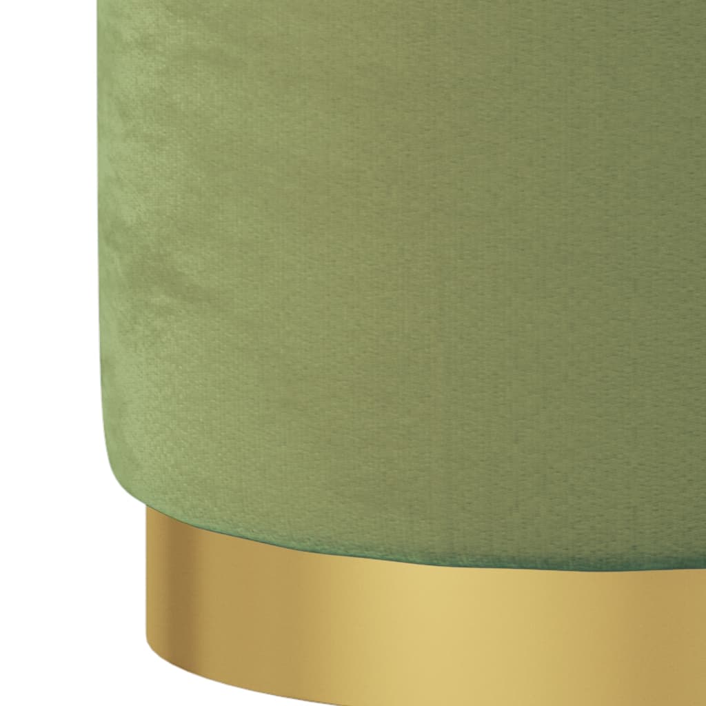 Hocker met opbergruimte rond fluweel 31 x 37 cm mosterdgroen