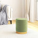 Hocker met opbergruimte rond fluweel 31 x 37 cm mosterdgroen