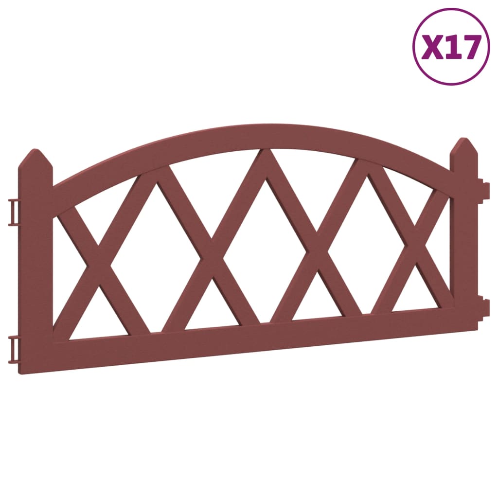 Gazonranden 17 st 10 m polypropeen rood