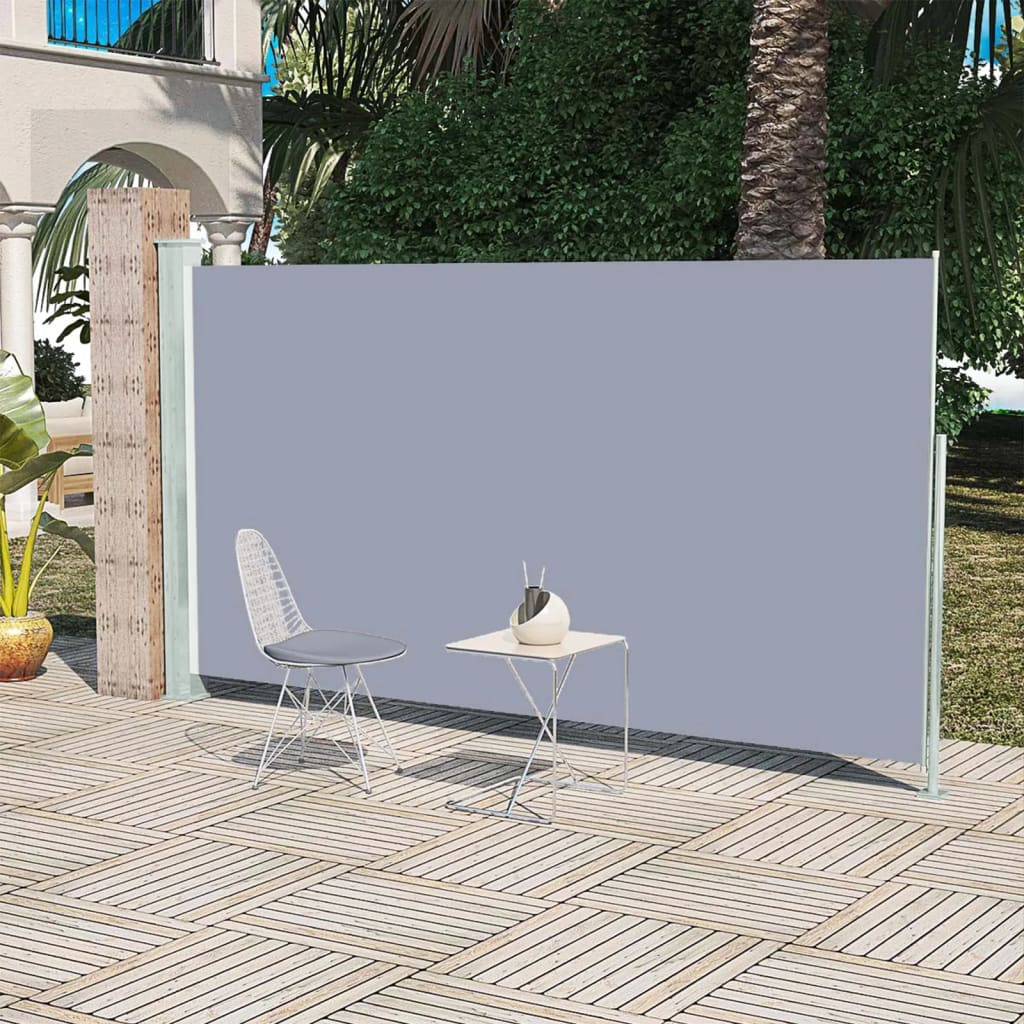 Tuinscherm Uittrekbaar 160X300 Cm Grijs 160 x 300 cm