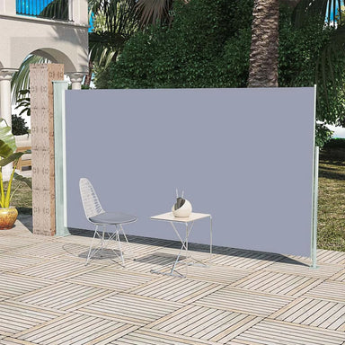 Tuinscherm Uittrekbaar 160X300 Cm Grijs 160 x 300 cm