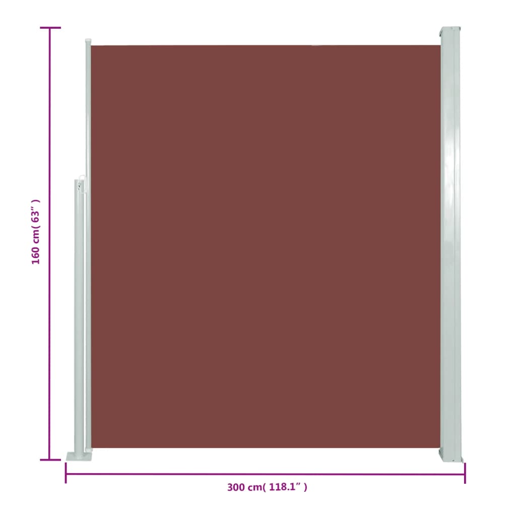 Tuinscherm Uittrekbaar 160X300 Cm Bruin 160 x 300 cm
