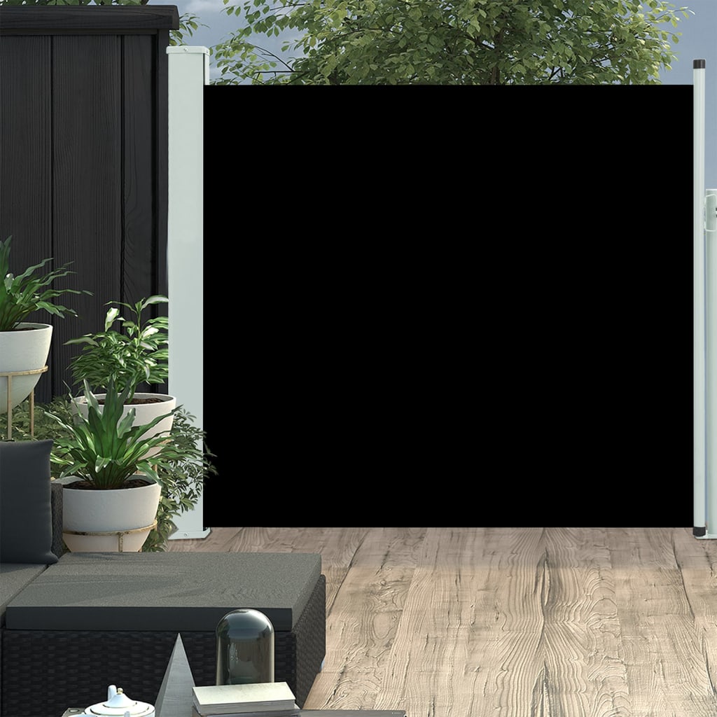 Tuinscherm Uittrekbaar 170X300 Cm Zwart 170 x 300 cm