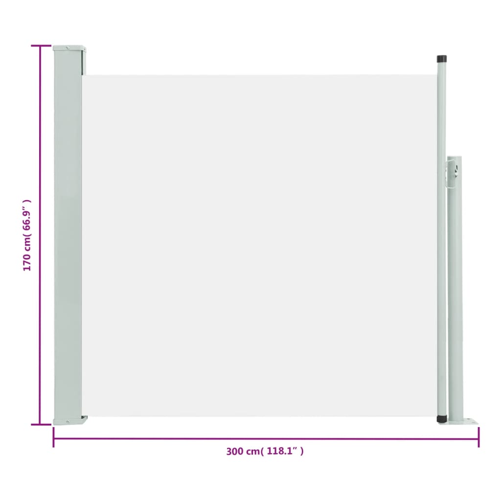 Tuinscherm Uittrekbaar 170X300 Cm Crème 170 x 300 cm