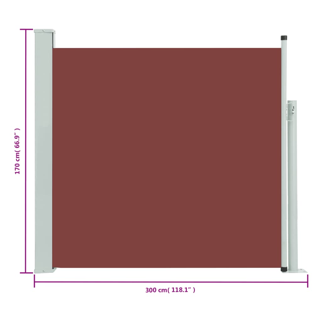 Tuinscherm Uittrekbaar 170X300 Cm Bruin 170 x 300 cm