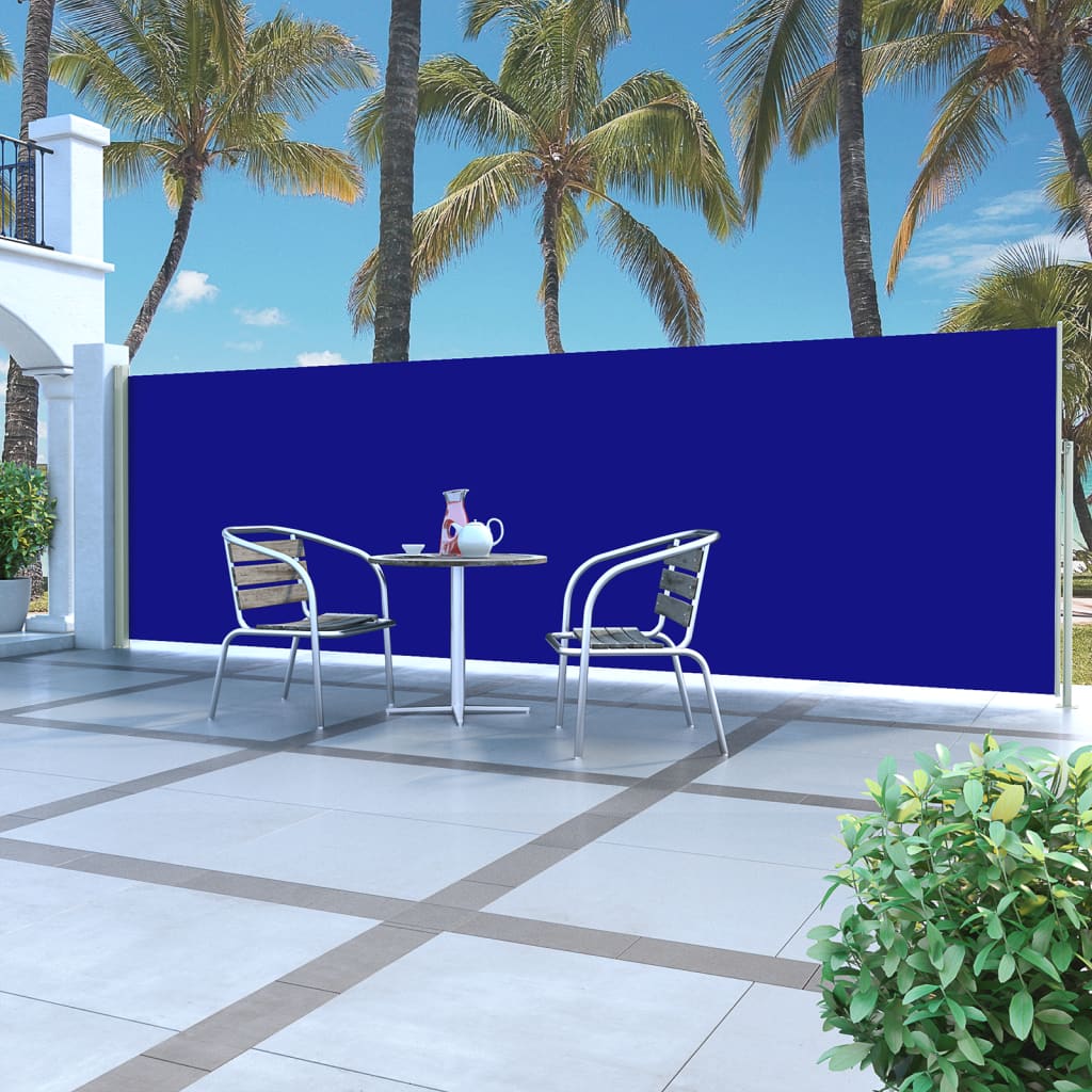 Tuinscherm Uittrekbaar 160X500 Cm Blauw 160 x 500 cm