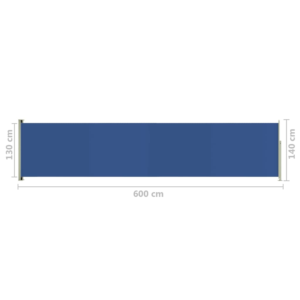 Tuinscherm Uittrekbaar 140X600 Cm Blauw 140 x 600 cm
