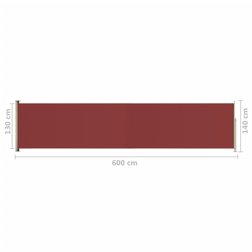 Tuinscherm Uittrekbaar 140X600 Cm Rood 140 x 600 cm