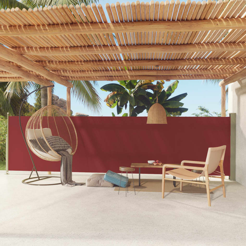 Tuinscherm Uittrekbaar 140X600 Cm Rood 140 x 600 cm