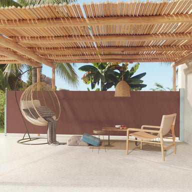 Tuinscherm Uittrekbaar 140X600 Cm Bruin 140 x 600 cm