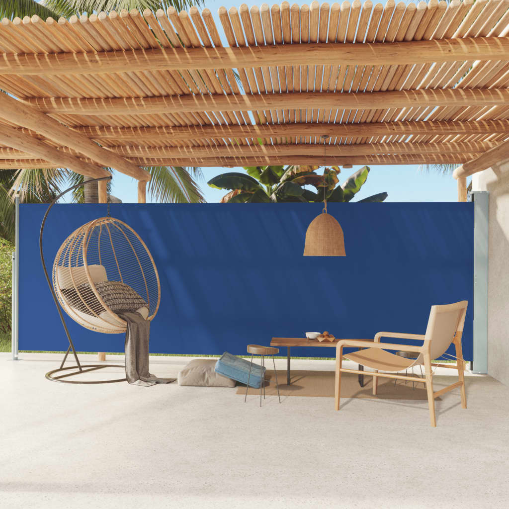 Tuinscherm Uittrekbaar 180X600 Cm Blauw 180 x 600 cm