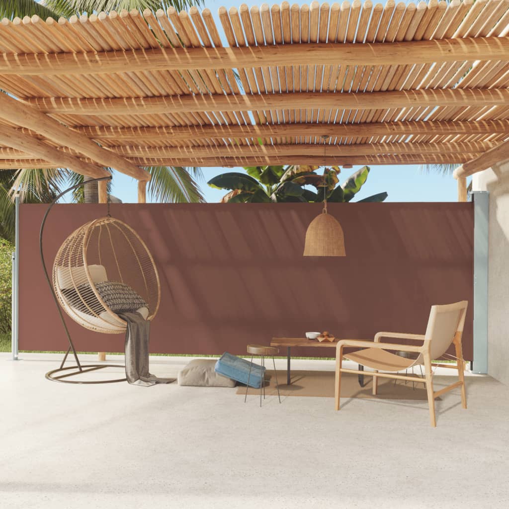 Tuinscherm Uittrekbaar 180X600 Cm Bruin 180 x 600 cm