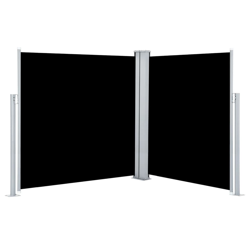 Tuinscherm Uittrekbaar 140X600 Cm Zwart 140 x 600 cm