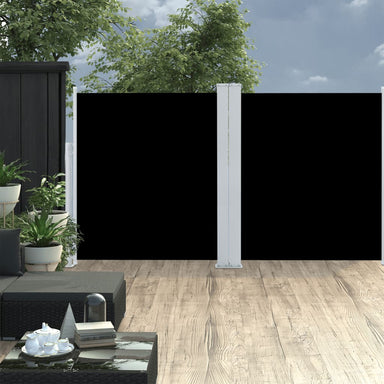 Tuinscherm Uittrekbaar 140X600 Cm Zwart 140 x 600 cm