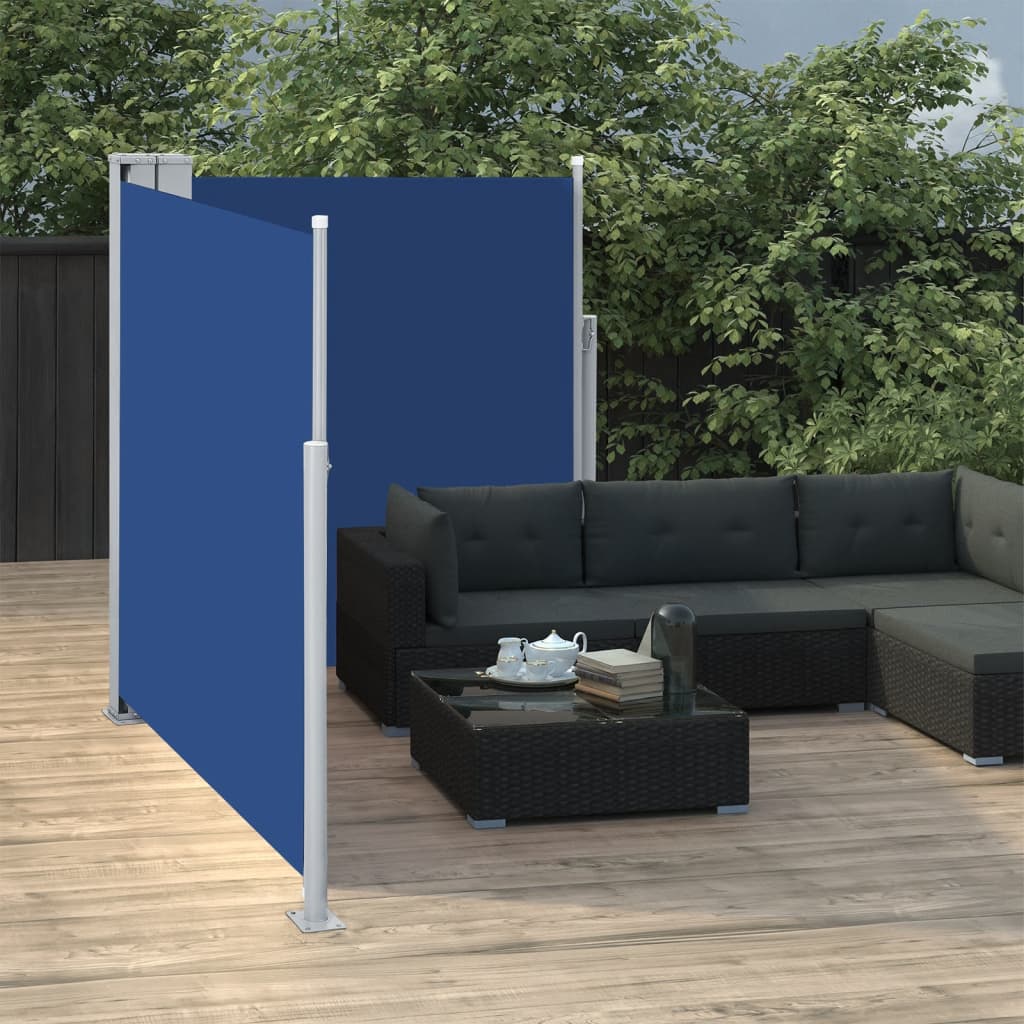Tuinscherm Uittrekbaar 140X600 Cm Blauw 140 x 600 cm
