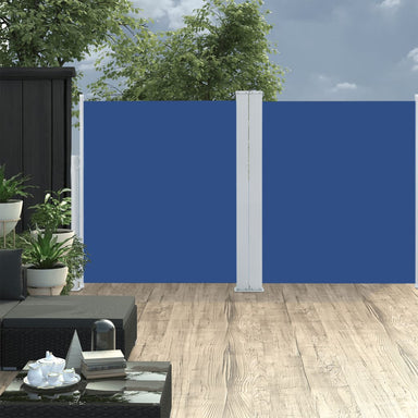 Tuinscherm Uittrekbaar 140X600 Cm Blauw 140 x 600 cm