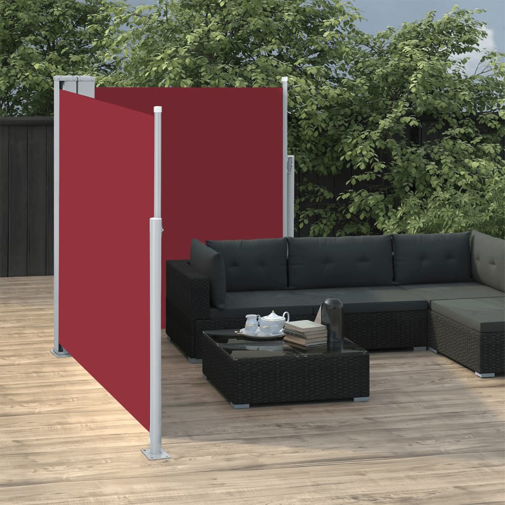 Tuinscherm Uittrekbaar 140X600 Cm Rood 140 x 600 cm