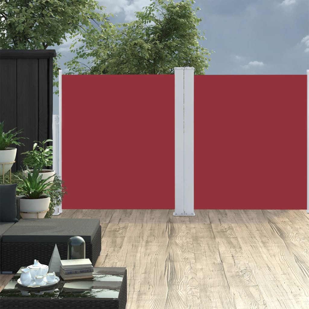 Tuinscherm Uittrekbaar 140X600 Cm Rood 140 x 600 cm