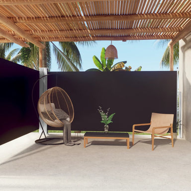 Tuinscherm Uittrekbaar 180X600 Cm Zwart 180 x 600 cm