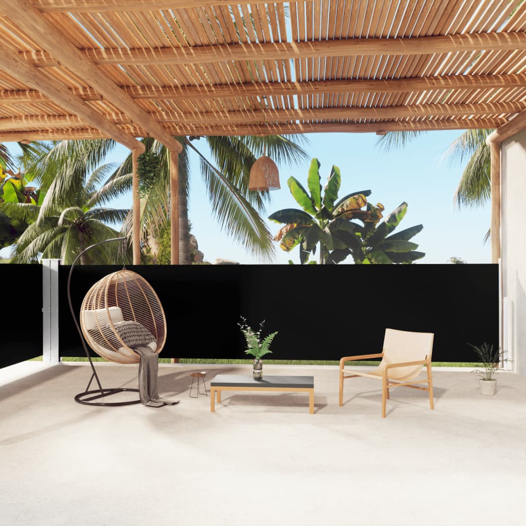 Windscherm Uittrekbaar 140X1000 Cm Zwart 140 x 1000 cm